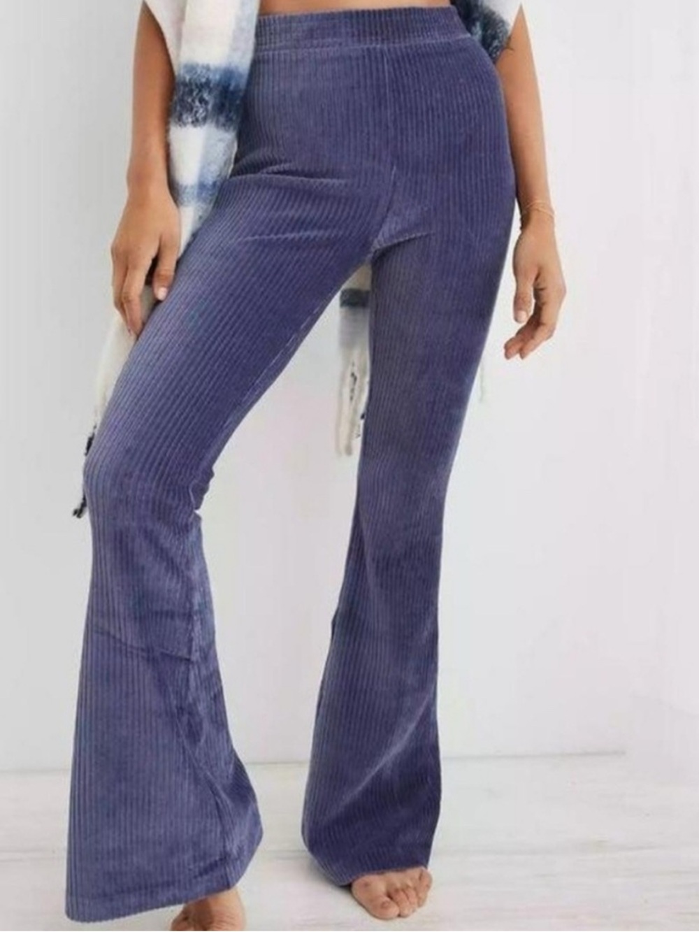 Aerie 2 Pairs of Groove-On Ribbed High Waisted Flare Lounge Comfy Pants XS Short - Picture 6 of 6